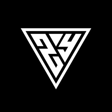 ZY Logo monogram with triangle shape designs template