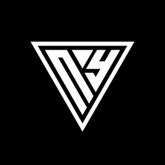 NY Logo monogram with triangle shape designs template - obrazy, fototapety, plakaty