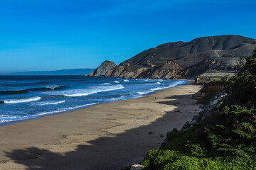 Fototapeta na wymiar view of the coast of the California beach ocean