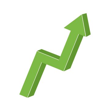 Growth chart, green arrow up