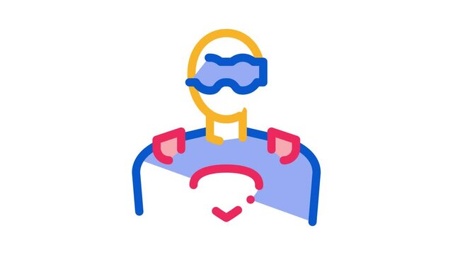 Super Hero Man Icon Animation. color Super Hero Man animated icon on white background