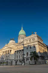 Fototapeta na wymiar Parlament of Argentina. the building is in Plaza Congreso, Buenos Aires