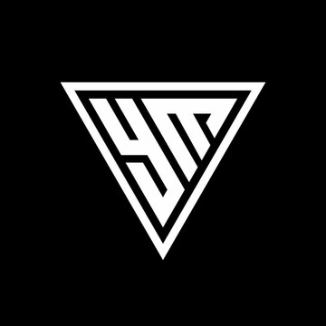 YM Logo monogram with triangle shape designs template