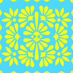 Tropical vector pattern illustration on blue background
