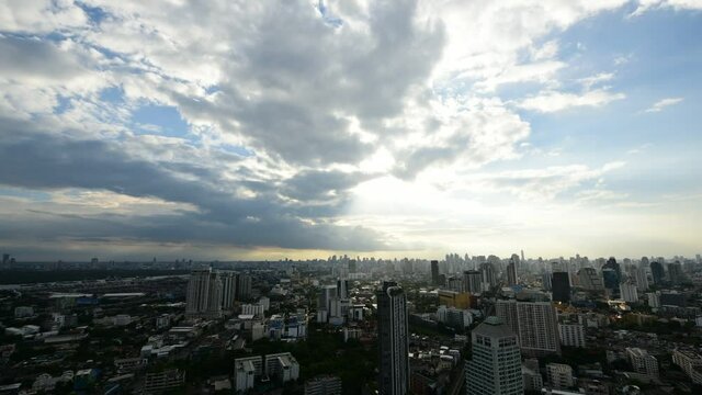 clouds over the Bangkok city in time lapse
