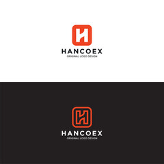 Creative abstract monogram letter h logo design template Vector art