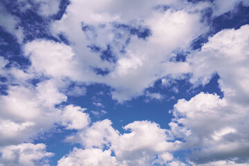 Beautiful white clouds in blue sky background
