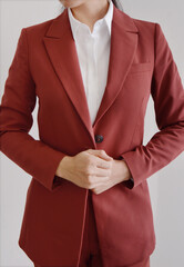 Front look of woman wearing business attire
