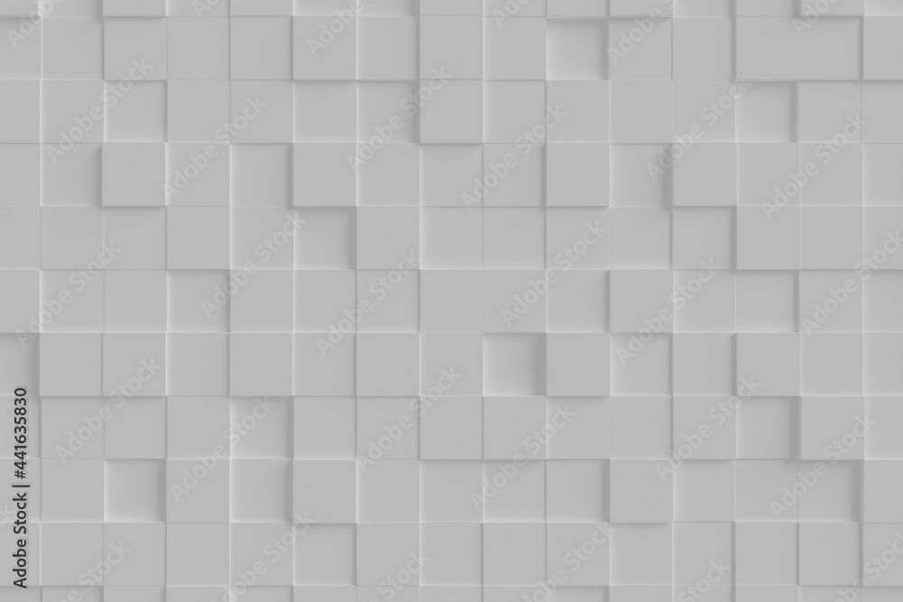 Poster wall texture with an offset square block structure. futuristic, high-tech, white background with a c