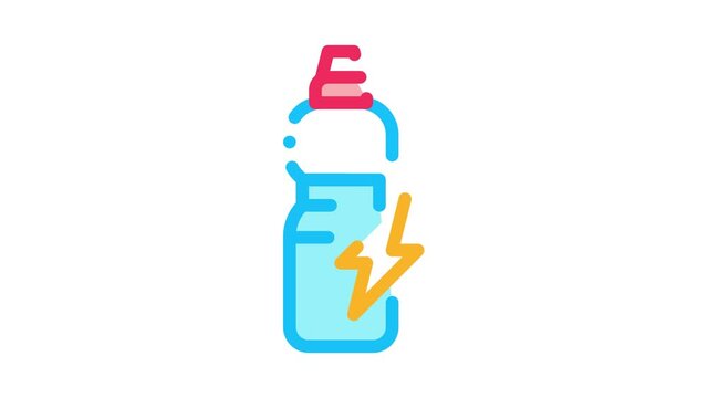Energy Drink in Bottle Icon Animation. color Energy Drink in Bottle animated icon on white background