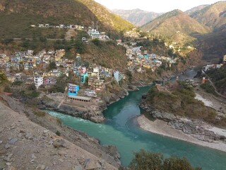 This is photo of Place called DEVPRAYAG. Devprayag is the last Prayag or the holy confluence of the Alaknanda River, from here that the confluence of Alaknanda and Bhagirathi River is known as Ganga.