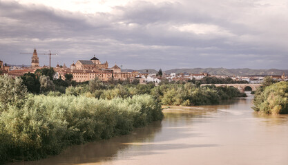 Fototapeta premium View of old Cordoba and the bridge crossing the river
