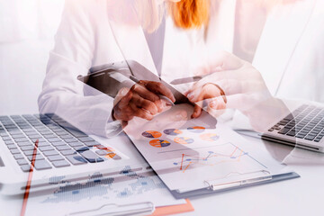 Social media interactions on mobile phone. concept with notification icons of social media. businessman hands holding device. internet digital marketing online community.