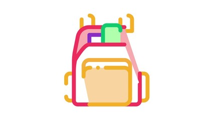 Human Shop Backpack Icon Animation. color Human Shop Backpack animated icon on white background