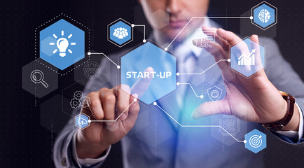 Business, Technology, Internet and network concept.  Start-up funding crowdfunding investment...