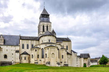 Fototapeta na wymiar Fontevraud-l'Abbaye is the best preserved collection of monastery buildings in the world and has a very rich history. The abbey has no order but is of Benedictine inspiration