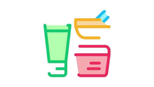 Cosmetic Container Tube Icon Animation. color Cosmetic Container Tube animated icon on white background
