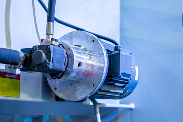 high pressure hydraulic pump assemble with electric motor set install at manufacturing industrial machine