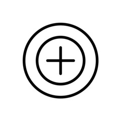 Fototapeta premium Plus add icon with rounded style
