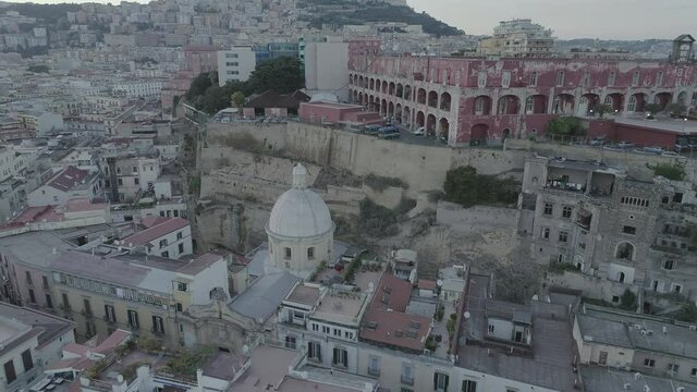 Aerial Drone footage view of Naples Italy, Vesuvio // no video editing
