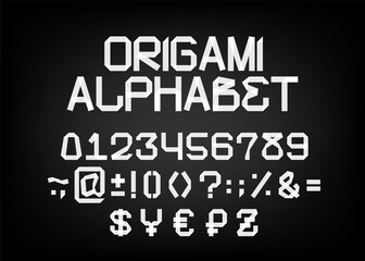 Obraz premium Designer font in the form of origami. Vector font. Part 2