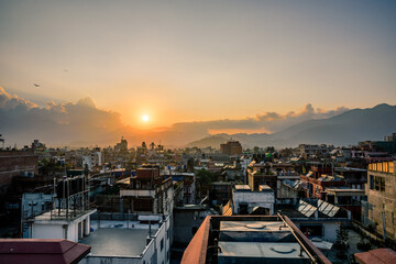 Fototapeta na wymiar Kathmandu city views at sunset