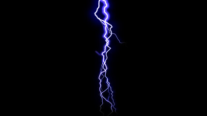 Realistic lightning isolated on black. Abstract background dangerous storm. Royalty high-quality...