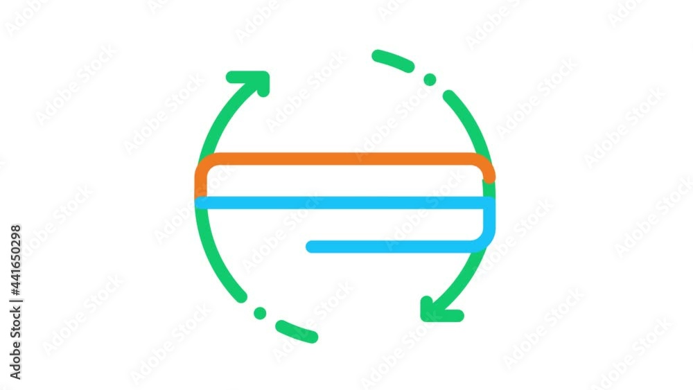 Poster mattress two side arrow icon animation. color mattress two side arrow animated icon on white backgro