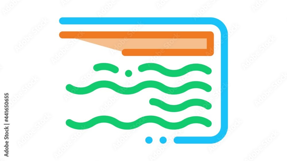 Poster mattress memory foam icon animation. color mattress memory foam animated icon on white background