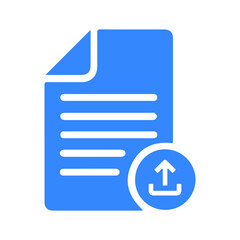 Document upload icon (paper, file icon) Blue Vector illustration