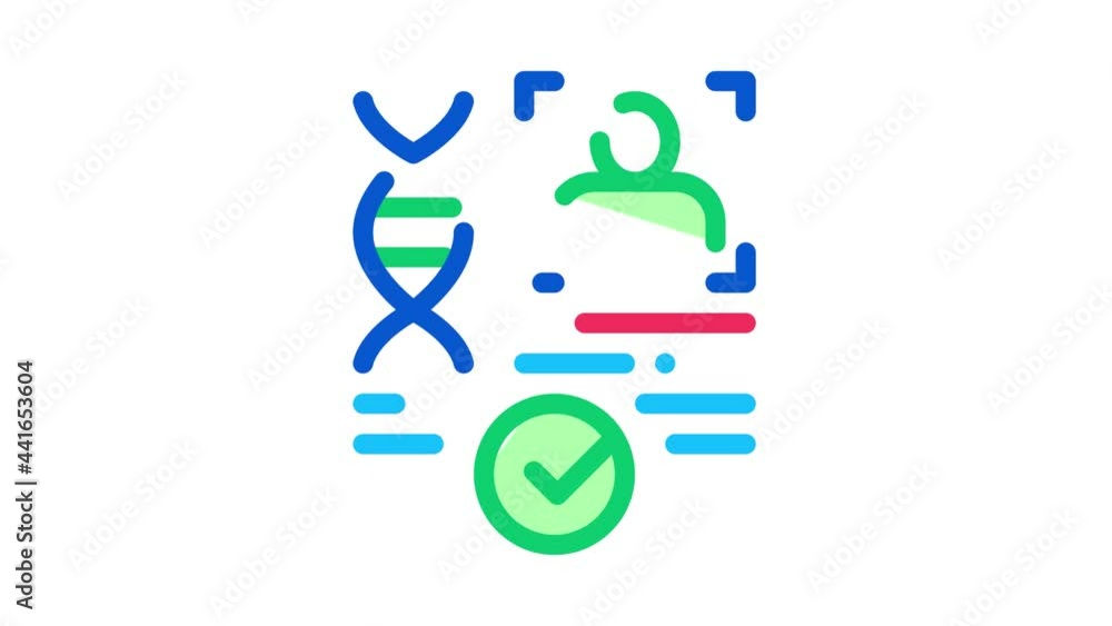 Poster confirmation dna file icon animation. color confirmation dna file animated icon on white background