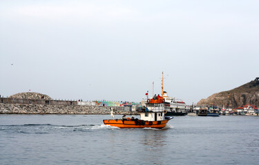 fishing ship docking in port