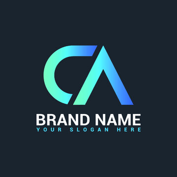 CA letter logo,CA gradient color logo,CA modern logo