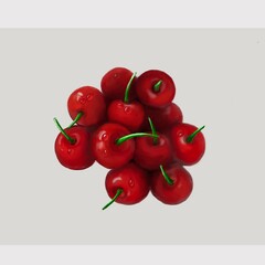 cherry on a grey background