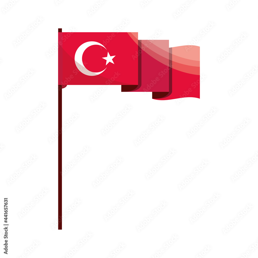 Canvas Prints turkey flag waving in the pole