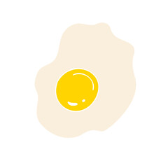 Vector colored hand drawn doodle sketch fried Scrambled egg omelette isolated on white background