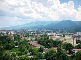 view of the city and mountains 