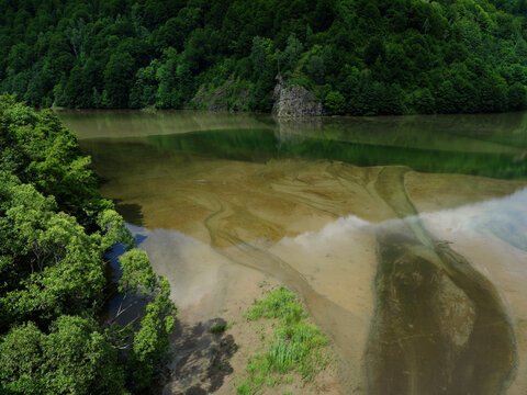 Malaia Dam lake in the Carpathians, Romania, Europe