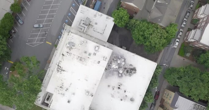 Birds Eye Drone Flight over Downtown Atlanta Neighborhoods