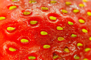 Textura fresa. Semillas de fresa. Fruta fresa. Macro fresa. Abstracto.