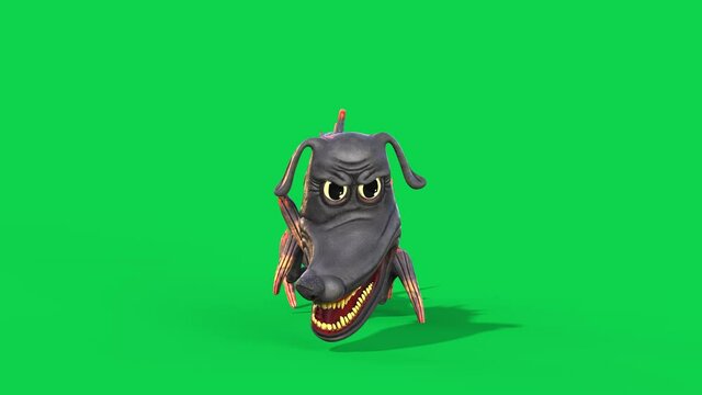 Cartoon Dragon Dog Green Screen Runcycle Monster Loop 3D Animation 4K
