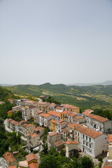 Naklejka na ściany i meble Panoramic view of Belmonte del Sannio, historic village of Molise region in Italy.