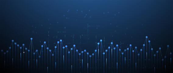Quantum processing. Deep learning artificial intelligence. Future new technology  for business or science presentation