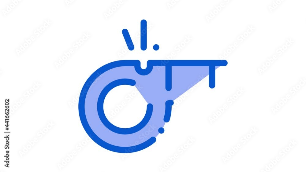 Poster whistle arbitrator tool icon animation. color whistle arbitrator tool animated icon on white backgro