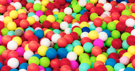 children's party, playroom, box with small colorful balls