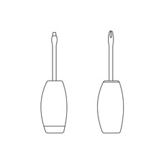 Screwdriver outline icon, a set of two tools for different types of work