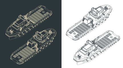Anchor Handling Tug Isometric Blueprints