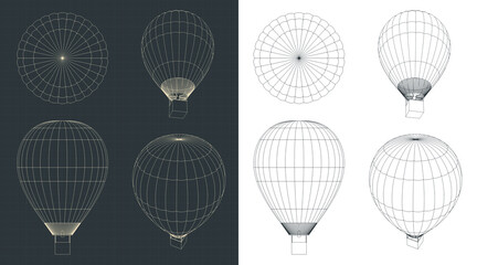 Hot air balloon drawings