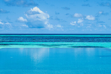 Turquoise blue water of the Indian ocean, South Ari Atoll, Maldives