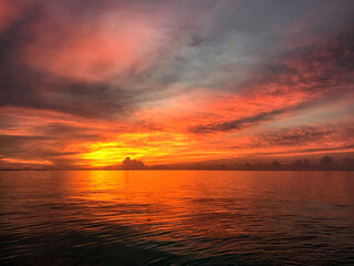 Sunset over the beach, South Ari Atoll, Maldives